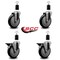 Service Caster 5'' Black Poly Wheel Swivel 1-1/2'' Expanding Stem Caster Set 2 Brakes, 4PK SCC-EX20S514-PPUB-BLK-2-PLB-2-112 - alternate 4